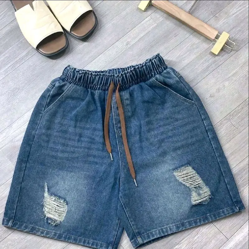 [ 38-95kg ] Quần Jean Ngố Nữ Chất Bò Thổ Dáng Ngố,  Cạp Chun Mặc Trẻ Trung Năng Động Bigsize Đến 95kg 5