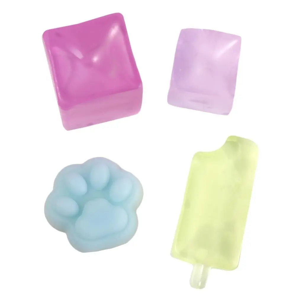 Ice Cube Ice Cube Balls Toy Mini Transparent Cube Release Toys Cartoon Creative Cat Paw Slow Rebound Toy Kids Gifts