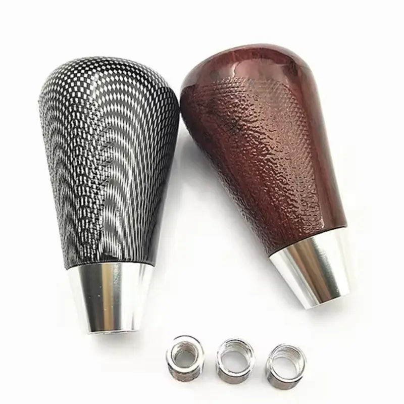 Gear Shift / Knob Persneling Momo Motif Kayu dan Karbon Mobil Manual Universal Car Kendaraan 5