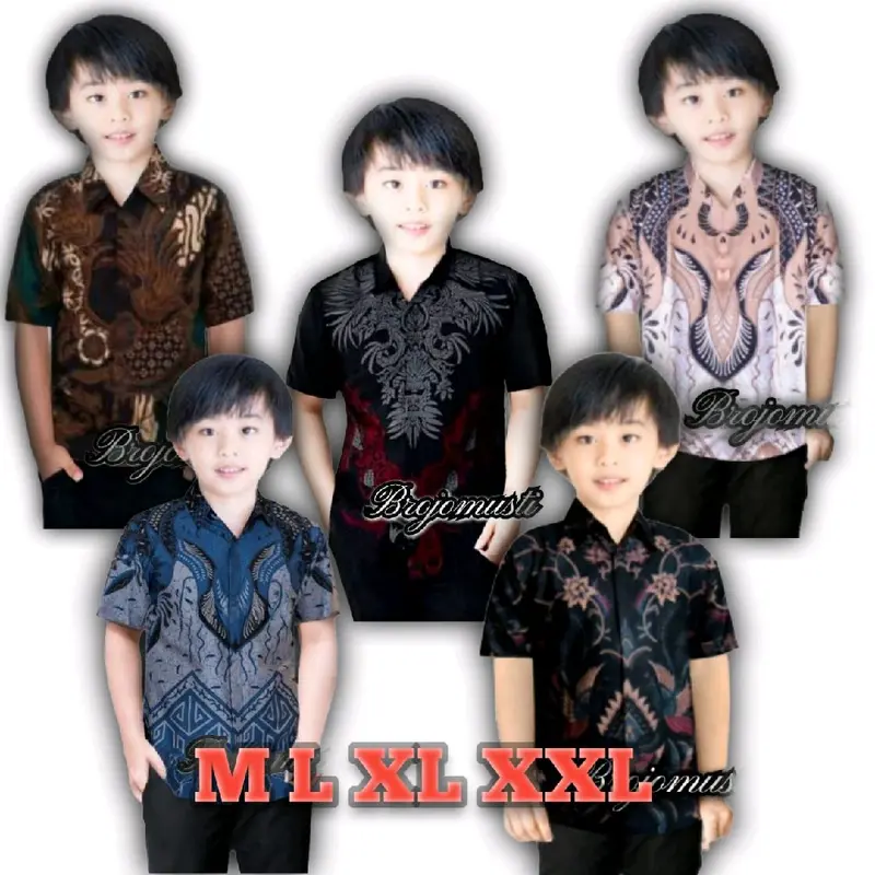 Kemeja Batik Anak Laki Laki Umur 1-12 Tahun Batik Anak Laki Laki Lengan Pendek Modern 0