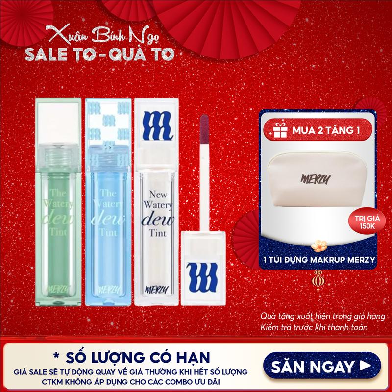 NEW DEW Son Tint Bóng Trang Điểm Dạng Thạch Merzy New Watery Dew Tint 4g Cosmetic Mỹ Phẩm Nữ Women Son Môi Lip Tint