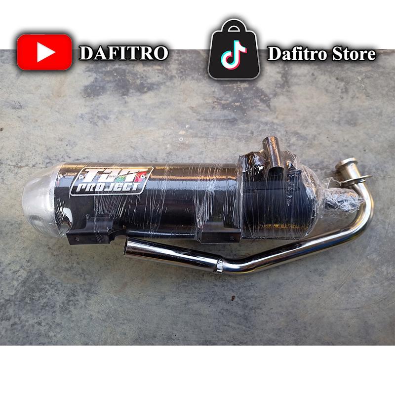 Knalpot copy TZM Project Bass Adem Beat Scoopy Vario Mio Pcx Aerox Nmax Fullset Inlet 26-28 Saringan Full Motorcycle Besi Karbu Racing Sporty Mesin Sepeda shijiro 3