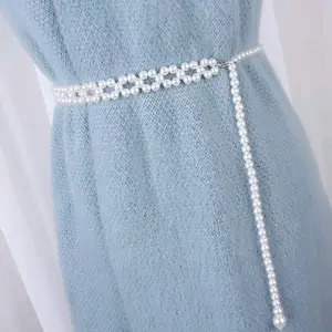 Gesper Ikat Pinggang Wanita Premium Blet Kekinian Blet Rantai Mutiara Aksesori Fashion