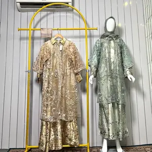 Gamis Pesona OMG by Geri busye plus outer brokat plus hijab