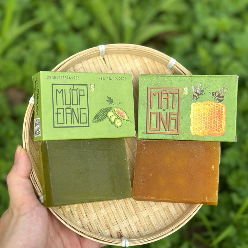 Combo 2 bánh xà bông thảo dược Mướp đắng và Nghệ Mật Ong HTX Sinh Dược