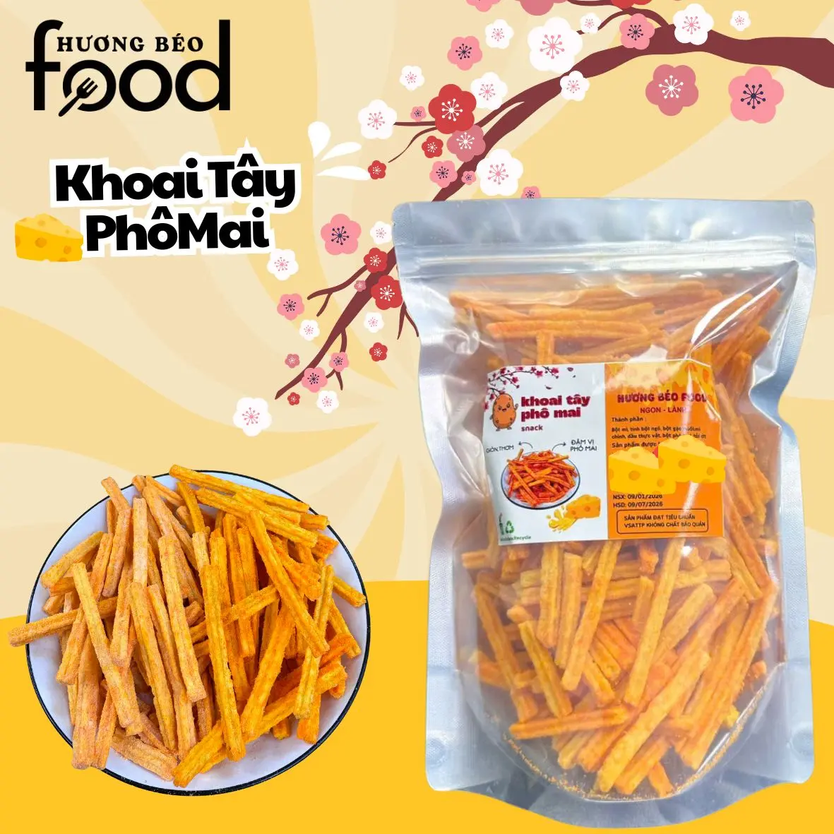 Snack Khoai Tây Phô Mai (ngon giòn)ăn vặt