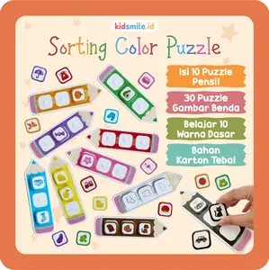 Sorting Coloring Puzzle Pencil Kidsmile Color Classification Toys Mainan Montessori Mainan Edukasi Sortir Warna Mainan Sensory Anak