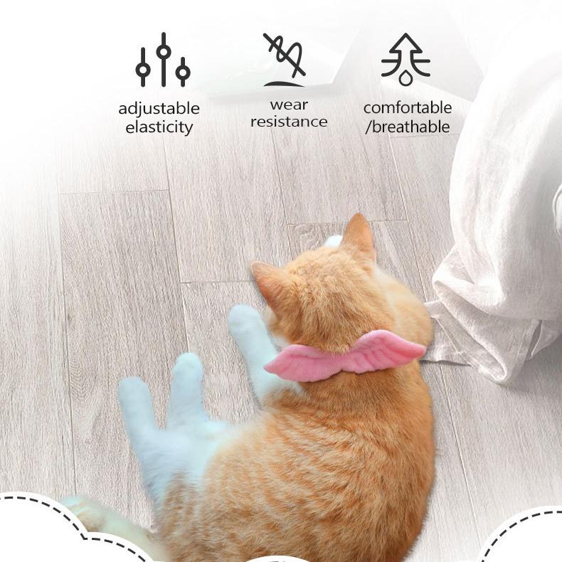 Pet Neck Strap Adjustable Cat Collar Dog Collar With Bell Cat Necklace Rantai Kucing Neck Strap Dog Cat Rabbit Kitten - Cat Angel Wings Collar 3