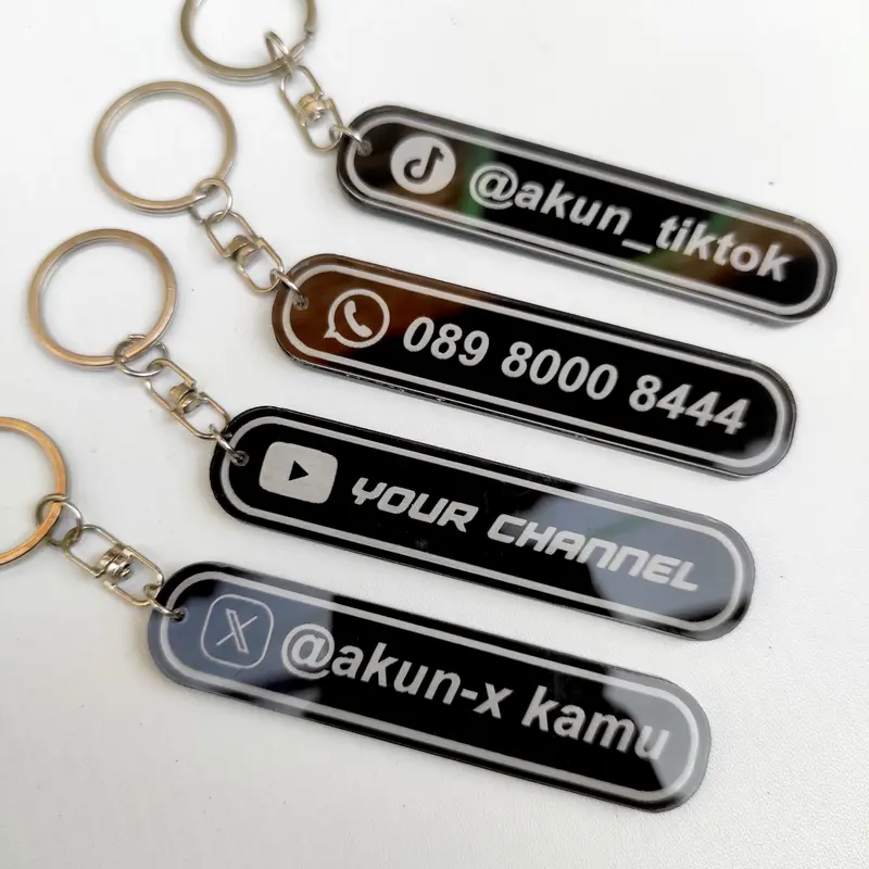 Gantungan Kunci Social Media Akrilik Custom Grafir Ganci Keychain 3