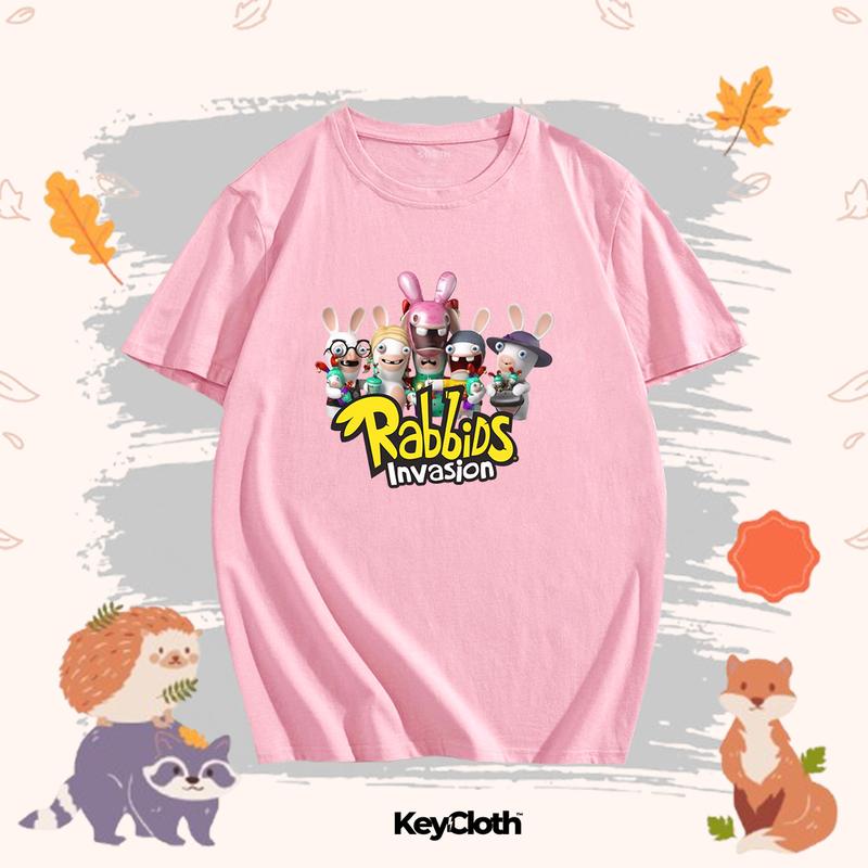 Baju Kaos Anak Karakter Rabbids Invasion Anak Laki-Laki/Perempuan Usia 1-12 Tahun Bahan Cotton Combed 30s Unisex 5