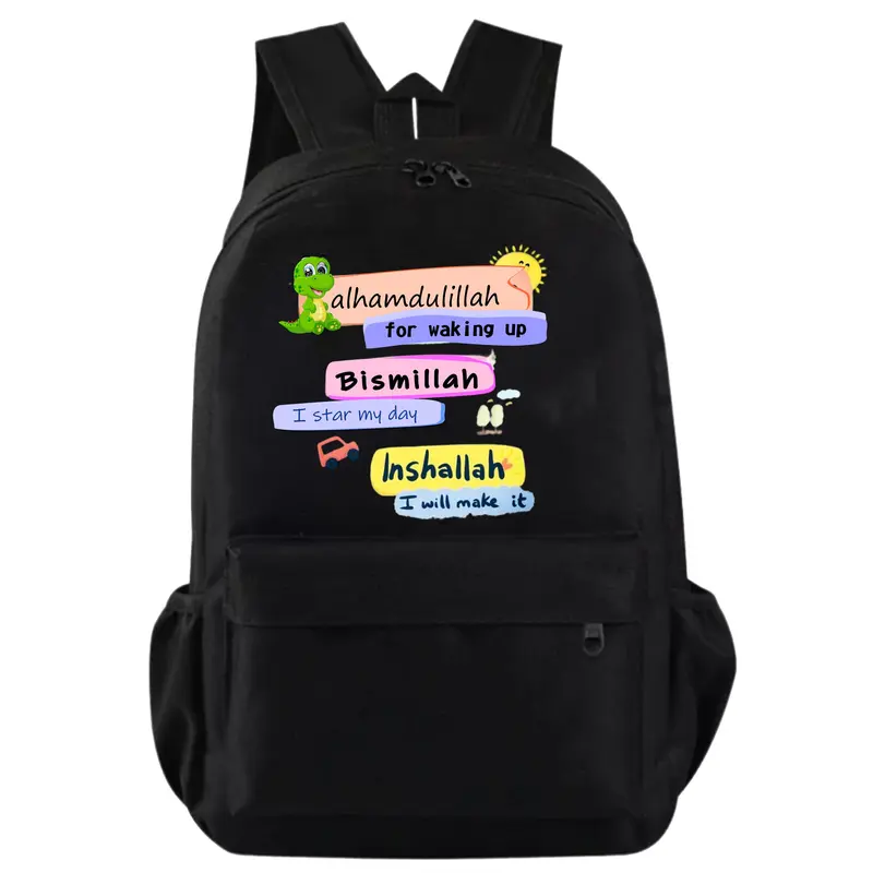 Tas Ransel Gendong Islami Alhamdulillah Anak Dan Dewasa SD SMP SMA Backpack Unisex Fashion Sekolah 2