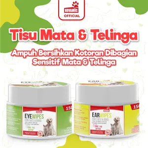 NOVAMOS Tisu Pembersih Mata dan Telingga Kucing dan Anjing  isi 150 pcs - Tisu Basah Pembersih Noda Kotoran Mata dan Telinga Kuping Hewan Pet Eye Wipes
