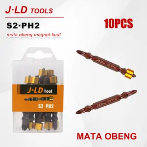 J.LD Tool Mata Bor Obeng Sekrup Mata Obeng Magnet Kuat Mata Obeng Set 65mm PLUS MINUS Screwdriver Bit PH2 5PCS/10PCS