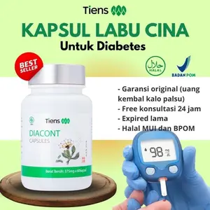 Diacont Tiens Untuk Diabetes | Herbal Cina isi 30 capsules - Kapsul Labu cina Bpom Halal
