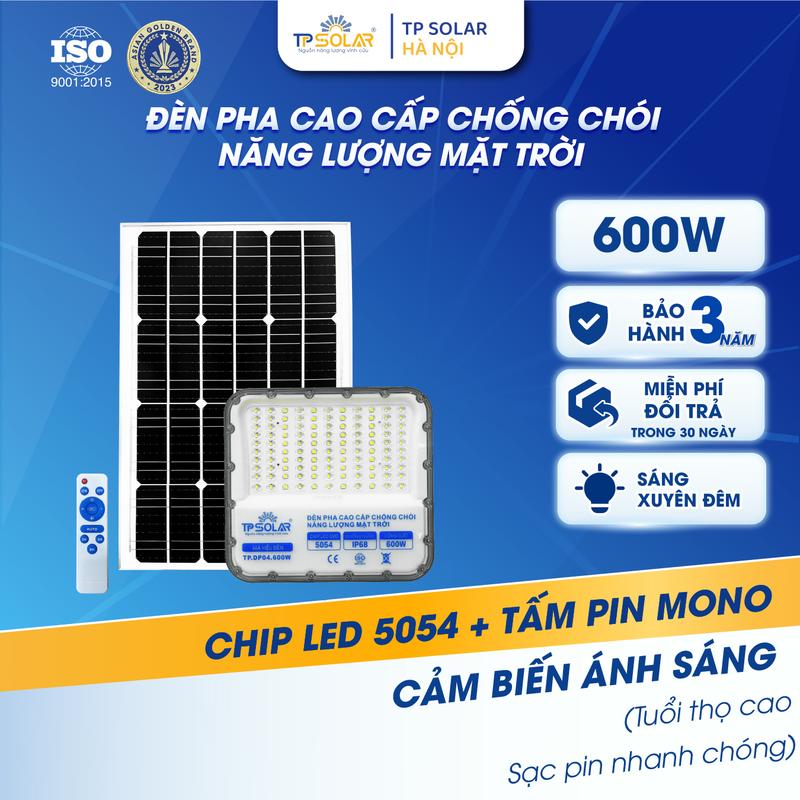  Đèn Mắt Ngọc Năng Lượng Mặt Trời Công suất 600W Led Mắt Ngọc 5054 Cao Cấp Siêu Sáng Pin Mono Sạc Nhanh Cảm Biến Ánh Sáng Chống Chói Chính Hãng TP Solar TP.DP04.600 