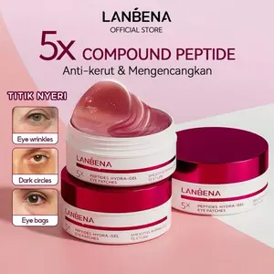 [OFFICIAL][BPOM] LANBENA Masker Mata Anti - Kerut Peptida | Kolagen + Retinol + Vitamin E, Mengurangi garis-garis halus di sekitar mata dan mengencangkan kulit di sekitar mata 60pcs