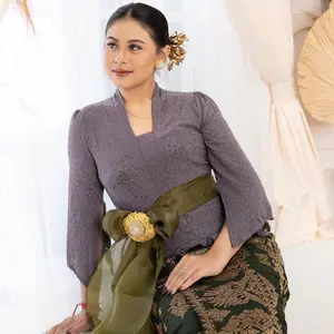 Kebaya Strech Melar Sakura Lengan Lonceng Pecah