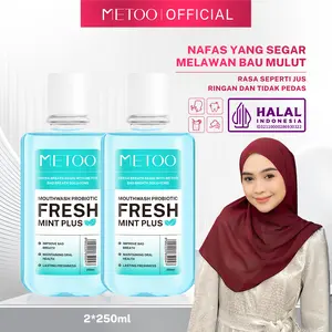 [BPOM] NA18231400073MeToo Mouthwash Fresh Mint 2x250ml / nafas segar / menghilangkan bau mulut / kumur karang gigi / non-alkohol