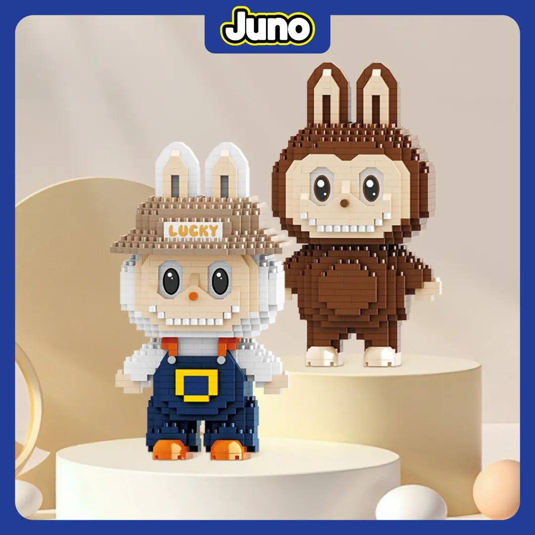 JUNO Mainan Bricks Block Labubu the Monsters Vinyl Face Mainan Edukasi Labubu edisi limited edition