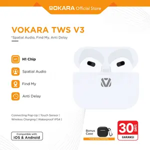 VOKARA V3 TWS Wireless Bluetooth | H1 Chip | Free Case | MagSafe Charging Case