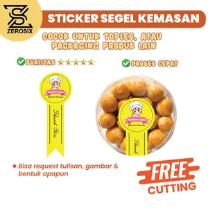 (186pcs) Stiker Bulat Segel Kue Kering Lebaran Nastar || Bebas Custom Bentuk & Tulisan