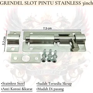 grendel slot pintu stainless 3 inch grendel jendela slot jendela