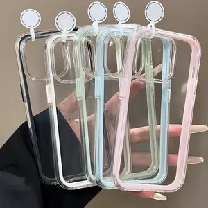 Case HP Untuk IPhone 11 16 13 15 12 14 Pro Max XR 15 14 16 Plus 15 13 12 14 16 Pro Permen Silikon Warna Permen 2 in 1 Mewah Dan Segar Berwarna-warni Soft Cover