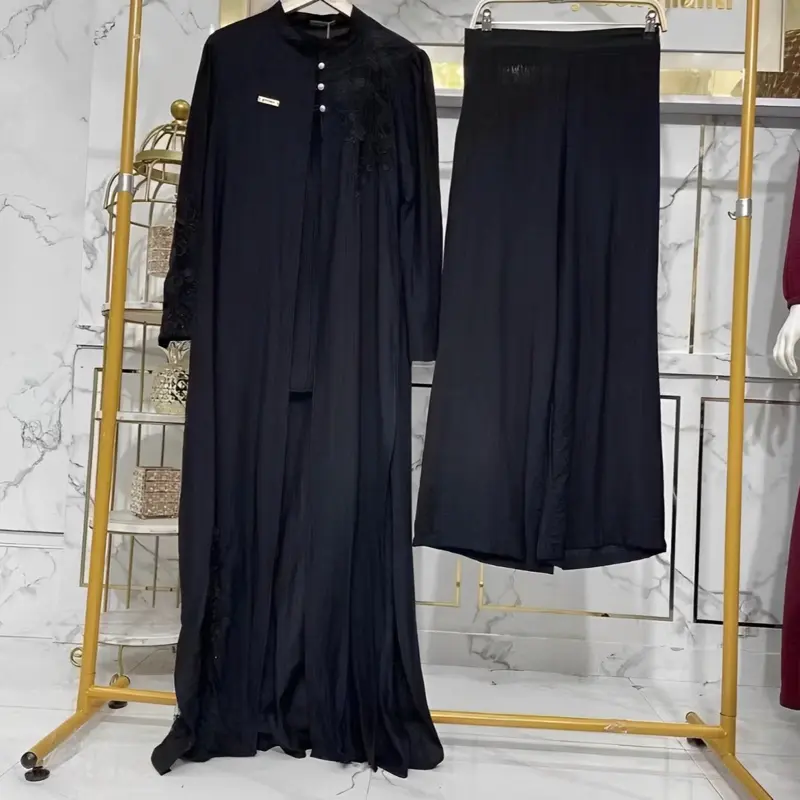 Setelan Celana Saviq - Baju Bordir Outer Wanita - Setelan 3in 1 - Baju Muslim Lebaran Kekinian 3