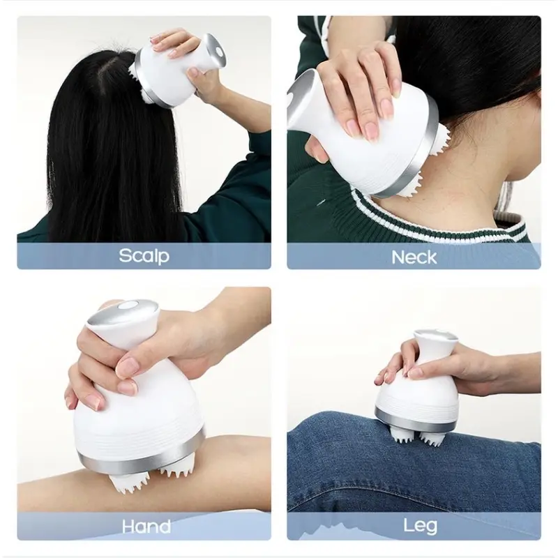 Alat Pemijat Kepala Elektrik Scalp Massager Tahan Air Pijat Kulit Kepala Bahu Tangan Lengan Bahu Punggung Wajah Terapi kombinasi anti flek Pijit Therapy Tubuh 2