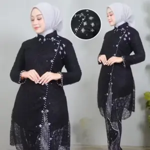 Promo Murah Setelan Baju Kebaya Tunik Tamara Brokat Payet Kombinasi Dengan Rok Plisket Kebaya Jumbo Bigg Sizee Kebaya Ld 130 M - 4XL Kebaya Tunik Brokat Panjang Kebaya Kondangan Dress Wanita Pesta Wisuda Atasan Remaja Kebaya Modern Mewah