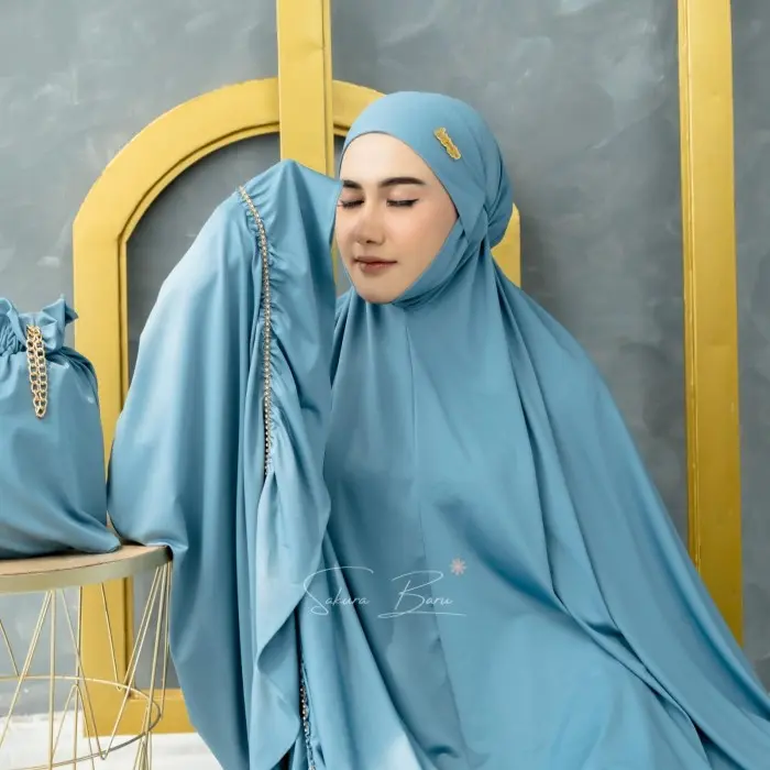 [Bonus Goodiebag] As Sajdah - Mukena Atifah Jumbo Jersey Rempel Dewasa Swarowsky Menutup Dagu 8