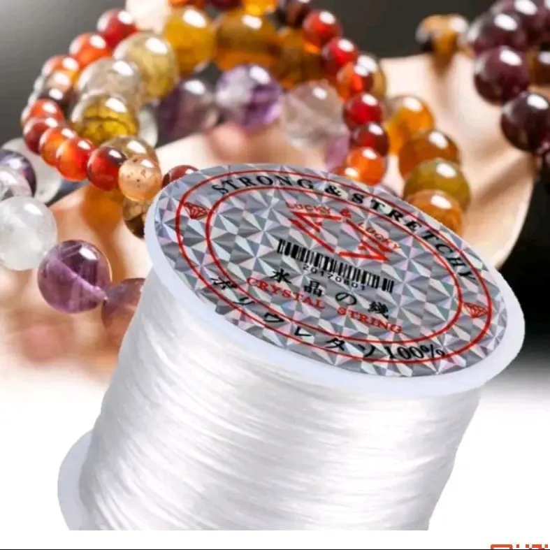 Tali Benang Karet Elastis 40 Meter Super Kuat Bahan Carft Gelang Kalung Mani-Manik