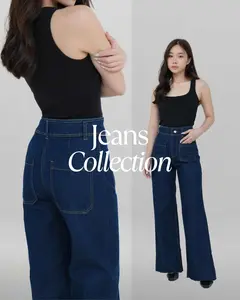 Myro Front Pocket Denim Jeans Pants - Dark Blue