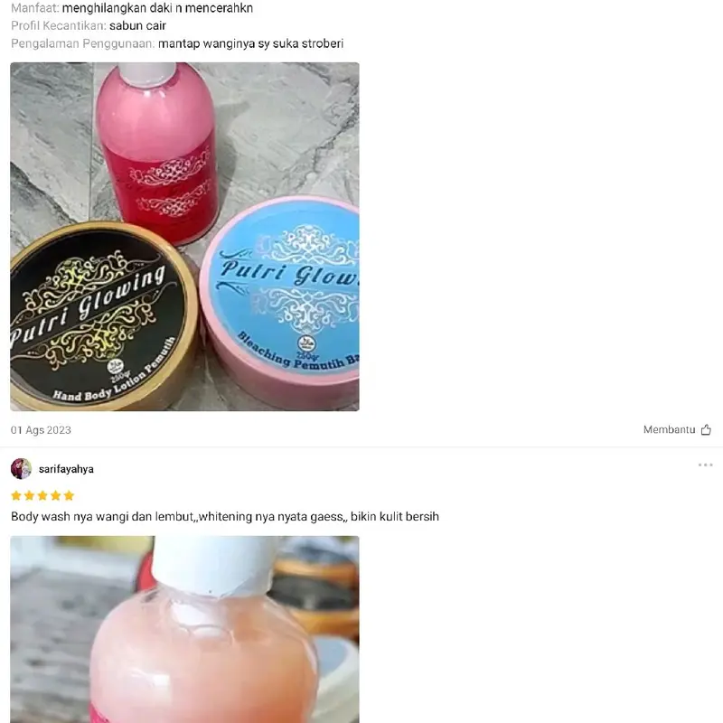 Body Wash Brightening PUTRI GLOWING Netto 500ml Original 2
