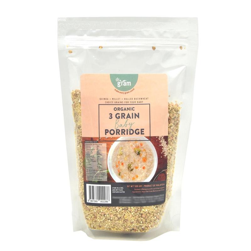 Dr gram | Rich in fiber | Ric in iron |  Whole grain | 3 grain baby porridge 500g cereal Breakfast 4