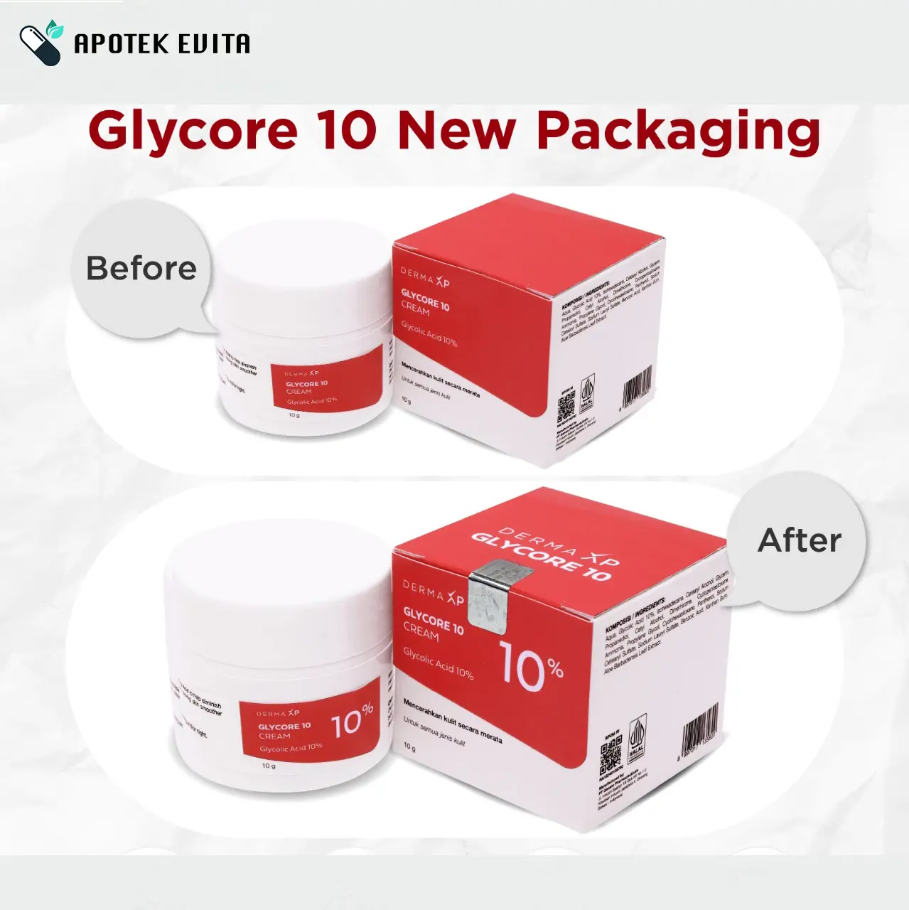 GLYCORE 10 & GLYCORE 8 mencerahkan wajah, area lipatan, flek hitam bekas jerawat