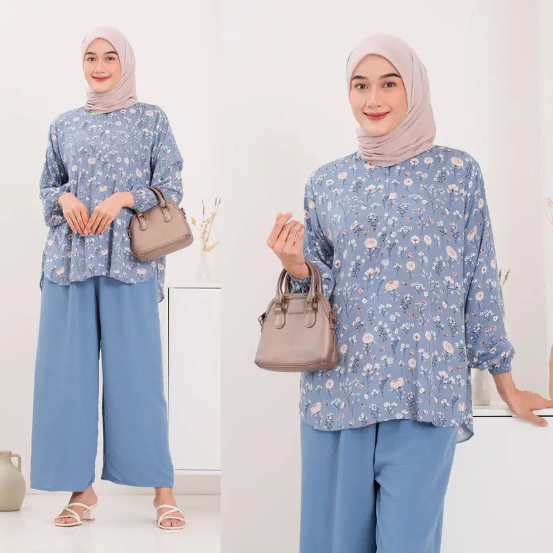 One Set Wanita Setelan Wanita Motif Mix Crinkle 4