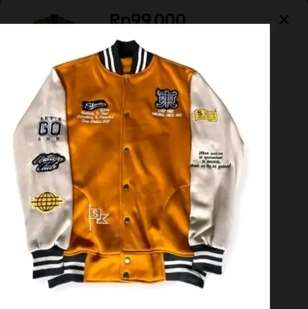 jaket Baseball Full BB Bordir jacket Varsity pria Wanita Bahan Flecce tebal XS S M L XL XXL XXXL