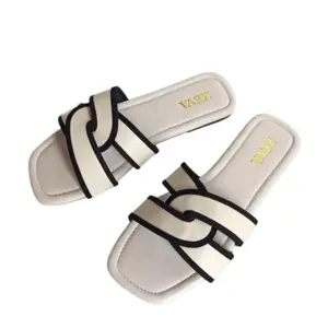 Certains Sandal Teplek Selop Kokop Wanita Kekinian Terbaru | Sendal Flat Slop Anti Slip | Women Slippers | Sandal Flip Flop Cewek Warna Cream Termurah Gratis Ongkir Hitam Wedges