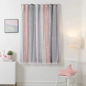 CT Sunlight Tirai Gorden Jendela Tempel Tanpa Paku Gorden Blackout Magic Tirai Gorden Tanpa Paku Dan Bor Tirai bintang berongga dan Tirai Motif