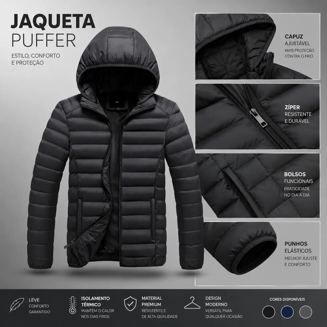 Jaqueta Bobojaco Feminina em Nylon – Elegância e Proteção Contra o Frio - imagem 2