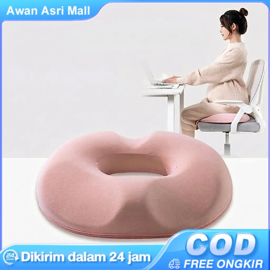 Bantal kursi busa memori beludru kristal khusus ibu hamil, mencegah wasir dan nyeri tulang ekor, cocok masa kehamilan, pasca melahirkan serta dipakai di kantor.