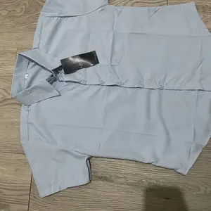 X-Goes Kids Kemeja Crop Top Wanita Lengan Pendek Pres Body Korea Style