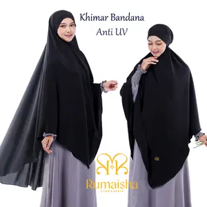 Rumaisha - KHIBAN Khimar Bandana Bahan Anti UV Premium Free Cadar Tali, Hijab Long Oval Jumbo
