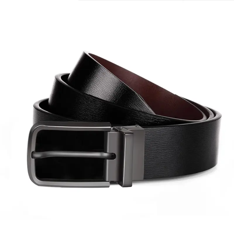 Bitzen Sabuk Ikat Pinggang Pria 2 Warna Hitam Cokelat Bahan Kulit Imitation Bisa di Putar 2