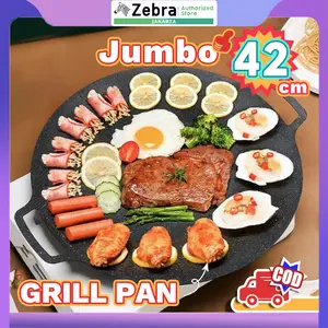 [COD] Wajan Grillpan jumbo 42cm Alat Panggangan BBQ korean bulat 28cm, 30cm, 34cm