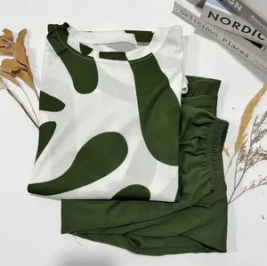 Mode Syantik | SETELAN WANITA JUMBO MOTIF LORENG ONE SET SEHARI HARI  [BISA COD] Panjang Kulot Dewasa Baju Celana