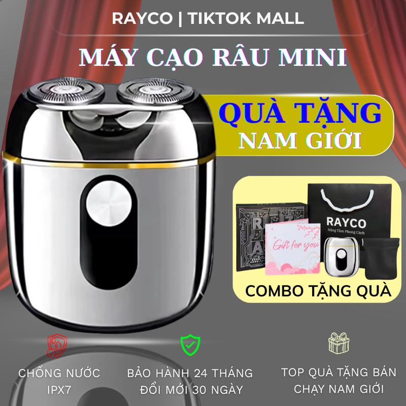 Máy cạo râu mini RAYCO Mini RQ-222 Plus cao cấp, vỏ kim loại, lưỡi dao kép tự mài, chống nước toàn thân - Bảo hành 24 tháng