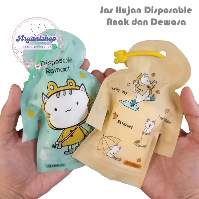 Jas Hujan Plastik Anak / Jas Hujan Plastik Dewasa Model Terusan / Jas Hujan Traveling /  Jas hujan disposable 0