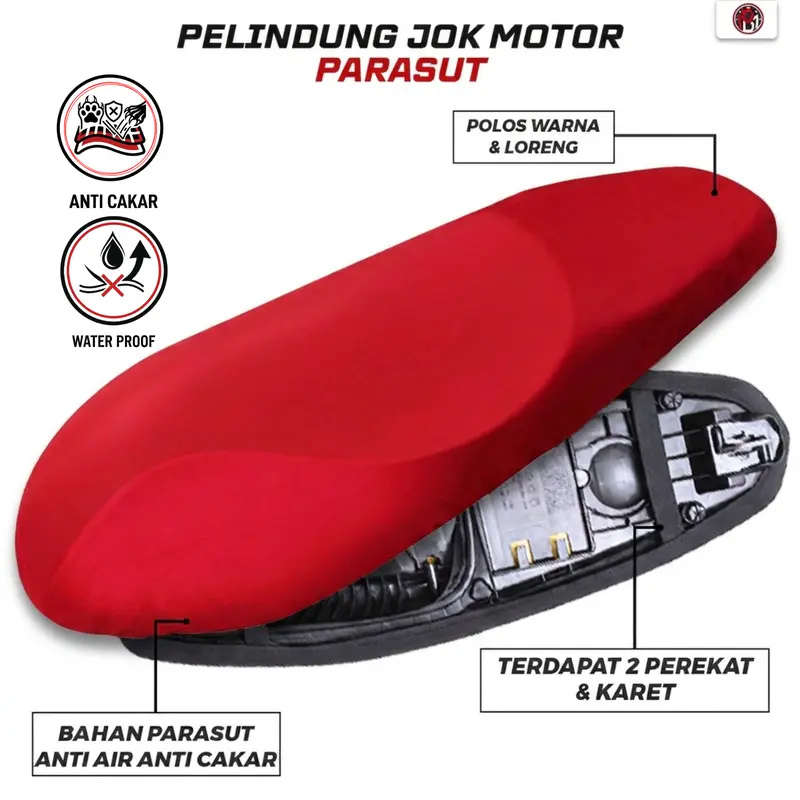 Sarung Jok Motor Bozman Cover Jok Motor (Pelindung Jok Motor) dengan Bahan Parasut, Awet, Anti Air, Anti Cakar Kucing, Banyak Variasi Warna, Langsung Pasang Tidak Ribet, Berbeda Perekat Belakang Berdasarkan Harga - Motorcycle Seat Accessory